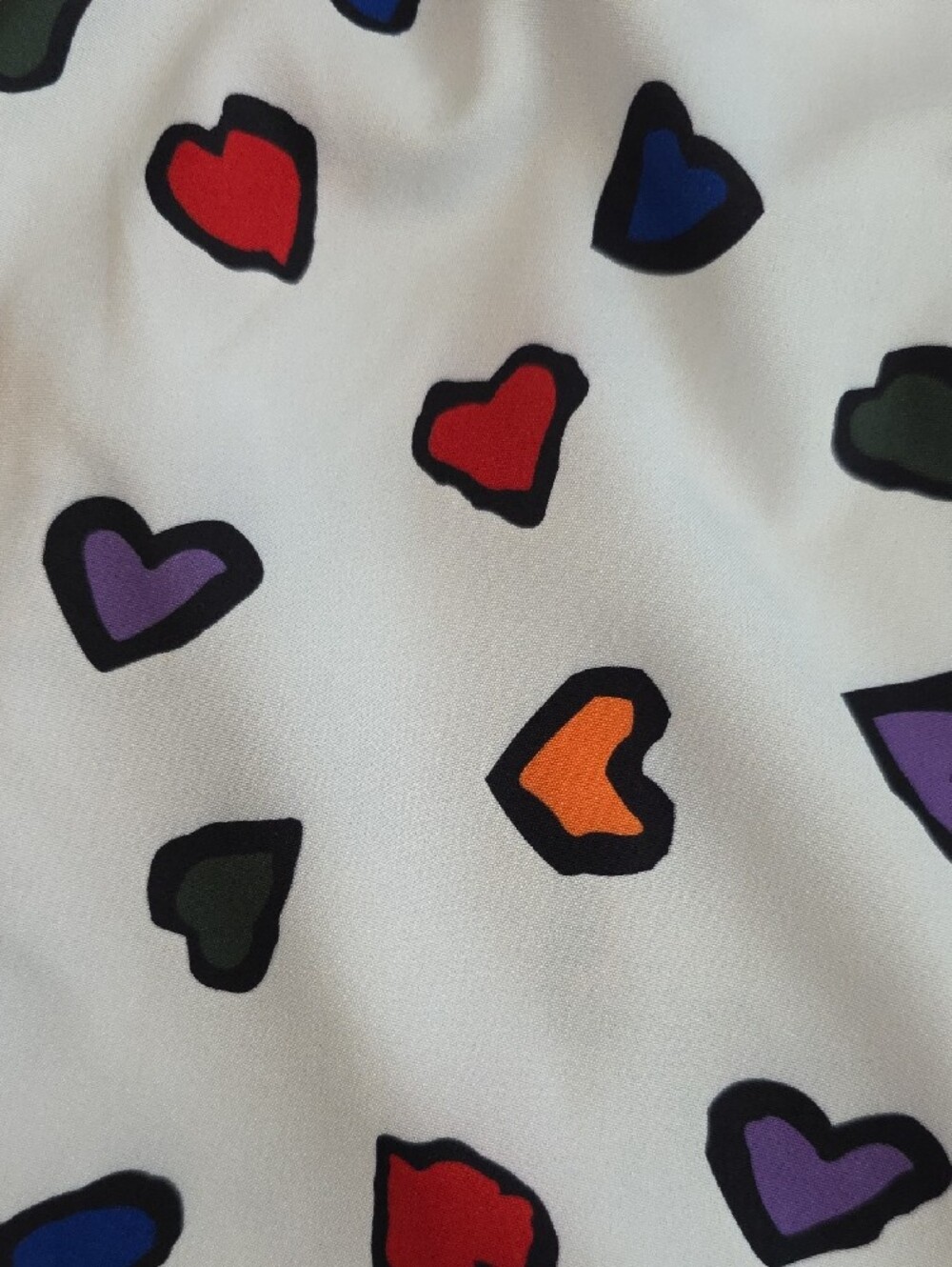 SHEIN White Dress with Multicolor Heart Print - Picture 4 of 5